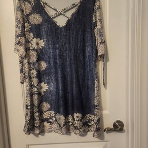 628 Ladies XL Denim Tunic Top